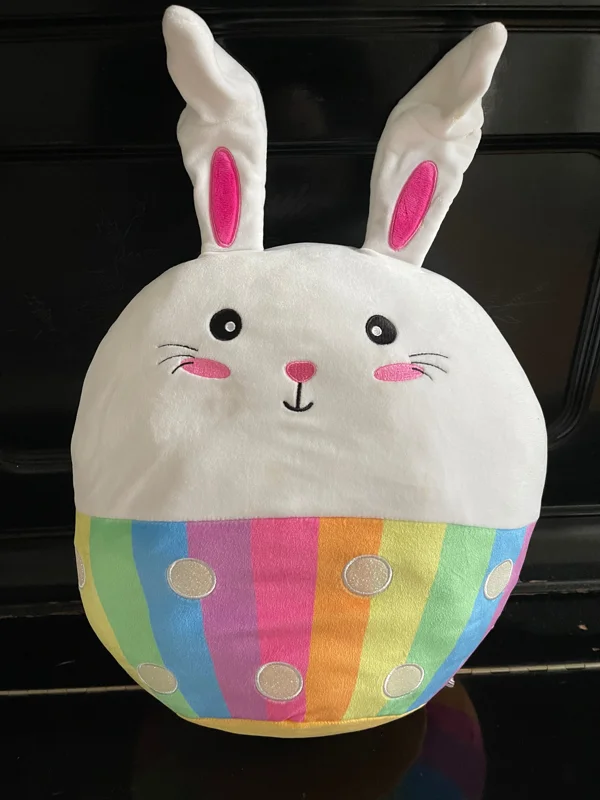 Cute Rainbow Bunny Plush Pillow 🐰🌈